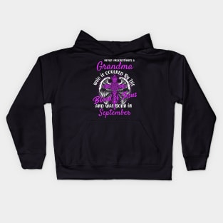 Christian Grandma who was Born in September Birthday Faith Gift Kids Hoodie